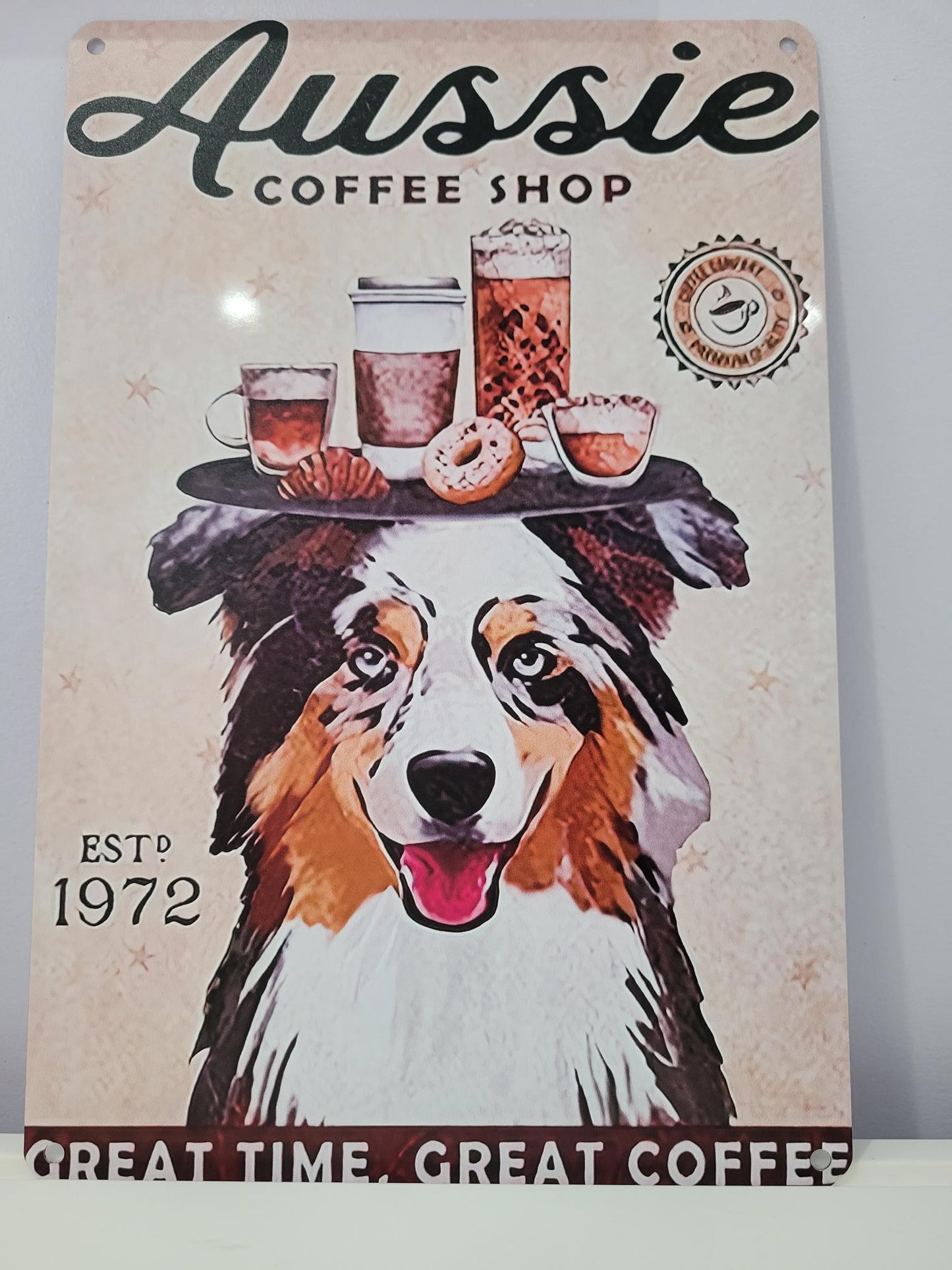Vintage Tin Coffee Shop Signs - Multiple Breeds