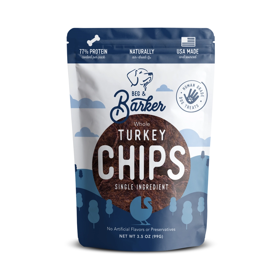 Beg & Barker Single Ingredient Turkey Chips - Large bag